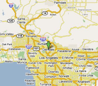 Glendale, California Map