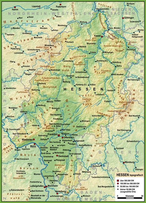 Large detailed map of Hesse