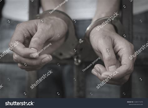 Handcuffed Hands Prisoner Prison Male Prisoners Stock Photo 1230171475 ...