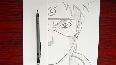 Easy pencil sketch | How to Draw kakashi [half face] | step by step ...