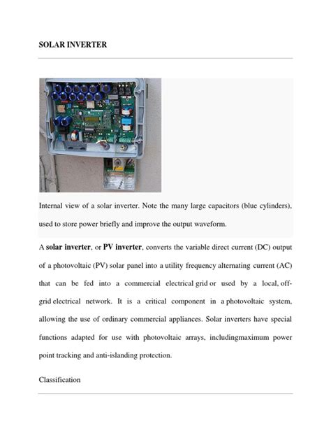 Solar Inverter | PDF | Solar Panel | Power Inverter