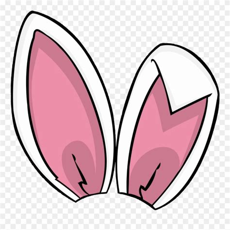 Bunny Rabbit Ears Features Face Head Pink White Girly - Clipart Rabbit ...