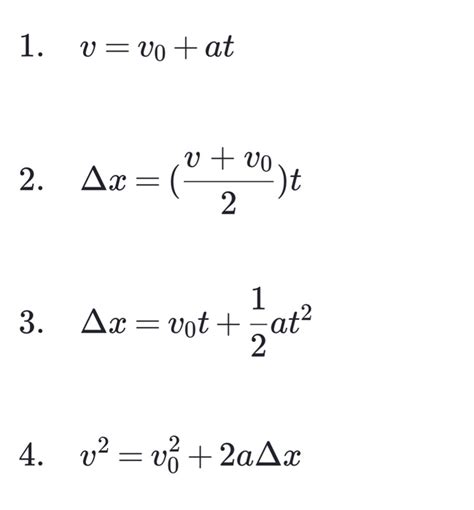 Kinematic Equations Physics Problems - Tessshebaylo