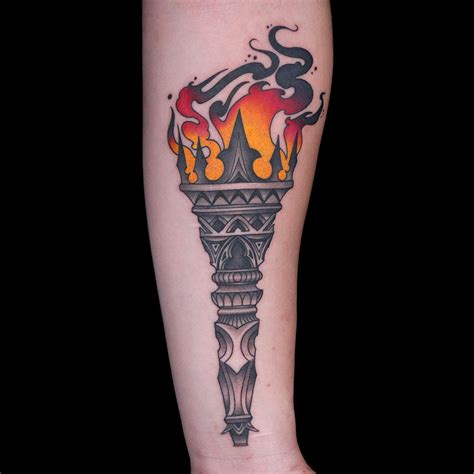 Torch Tattoo by Hiram Casas | Traditional tattoo torch, Ink master ...