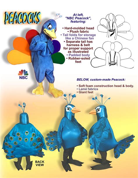 Great Peacock Mascot Costumes Pre-designed or Customized Just for You