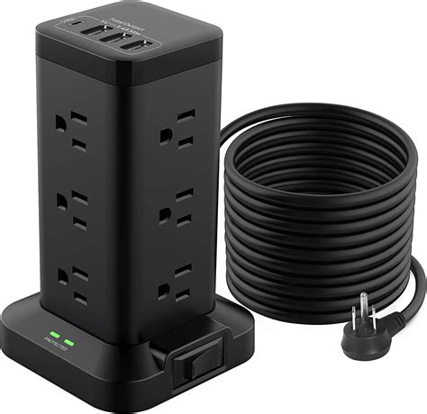 Amazon.com: AnnTane Surge Protector Power Strip 10 FT Cord, Power Strip ...