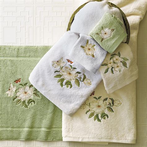 Magnolia Embroidered Towels | Gump's