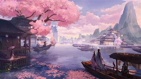 800x600px | free download | HD wallpaper: Fantasy, Oriental, Boat ...