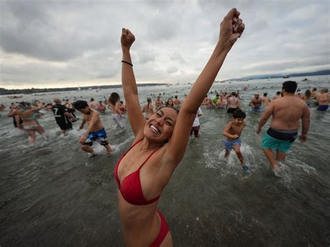 Photos: The 2023 polar bear swims at English Bay and Deep Cove | The ...