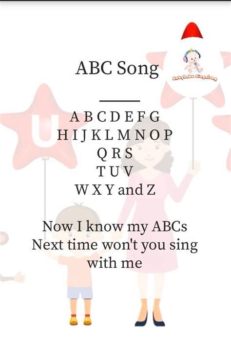 Free ABC Song Lyrics Sheet | Nursery rhymes lyrics, Abc songs, Nursery ...