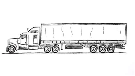 How to draw a Semi Truck | Drawing Tutorial - YouTube