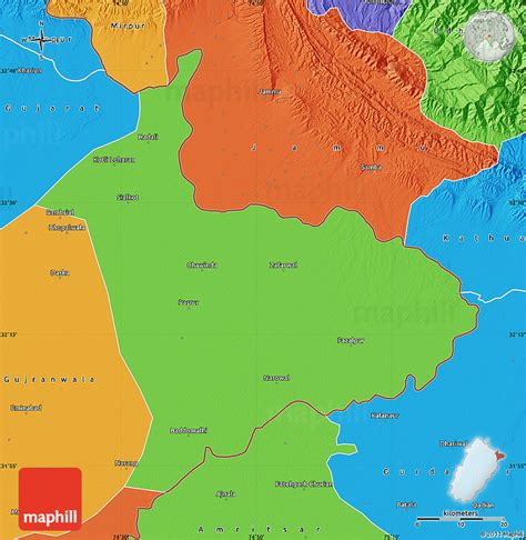 Political Map of Sialkot