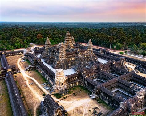 - Aerial view, slow orbit of Angkor Wat temple, Cambodia | Stock video