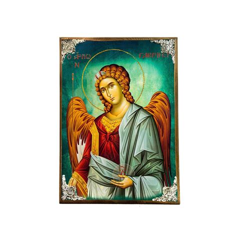 Archangel Gabriel icon, Handmade Greek Orthodox icon of St Gabriel ...