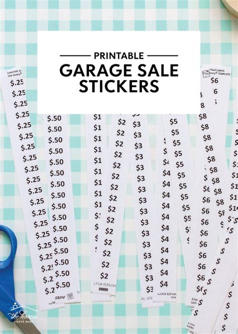 FREE Printable Garage Sale Price Stickers - The Homes I Have Made