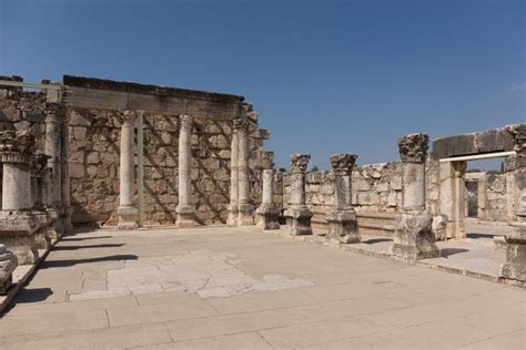 Ruins Of Ancient Synagogue In Capernaum - Israel Stock Photo - Image of ...