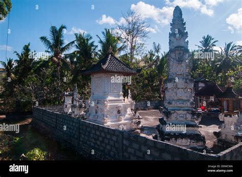 White hindu temple on small island Nusa Penida, Indonesia Stock Photo ...