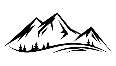 Mountain Clipart Black And White Free - Inkstained-Rapier