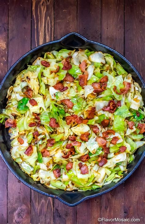 Fried Cabbage With Bacon, with tender cabbage and savory bacon, makes a ...