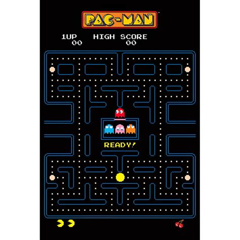 Pac-Man - Gaming Poster (Classic Game Maze) (Pac Man) (Size: 24" X 36 ...