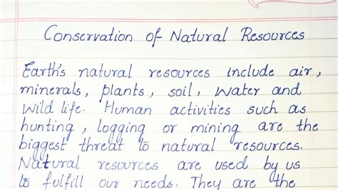 Essay on Conservation of Natural Resources - YouTube