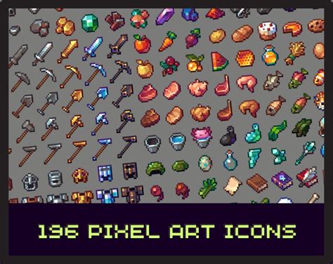 Pixel art icon pack 16x16 by VilRink