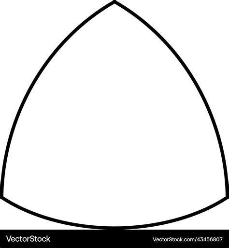 Curvilinear triangle geometric shape Royalty Free Vector