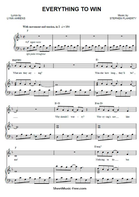 Anastasia Sheet Music | ♪ SHEETMUSIC-FREE.COM