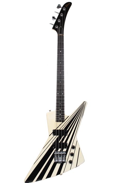 Gibson Explorer Bass 1984 Black / White Stripes Bass For Sale MJ ...