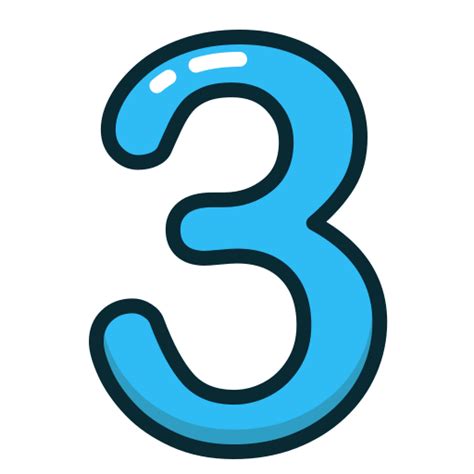 Blue, number, numbers, study, three icon - Free download