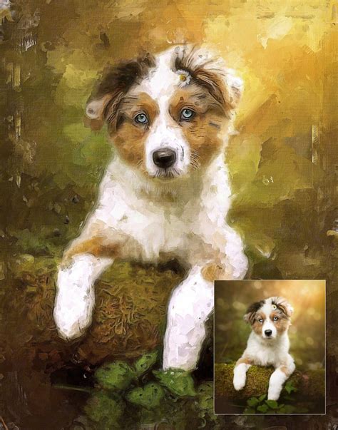 Custom Dog Painting From Photo Personalized Pet Portrait Birthday Gift ...