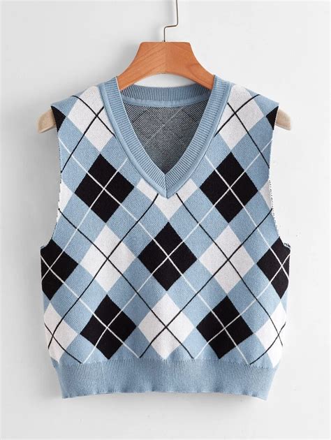 Argyle Pattern Sweater Vest | Fashion outfits, Aesthetic sweaters ...