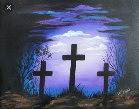 Three crosses painting found on Etsy | Cross paintings, Cross canvas ...