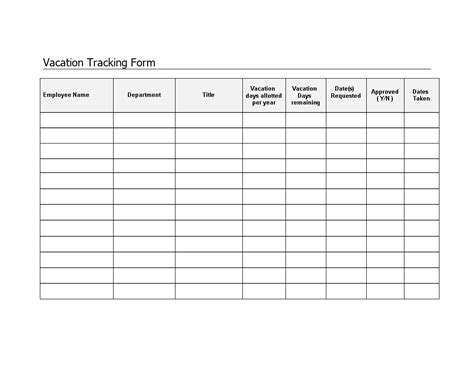 Employee Vacation Tracker Form | Templates at allbusinesstemplates.com