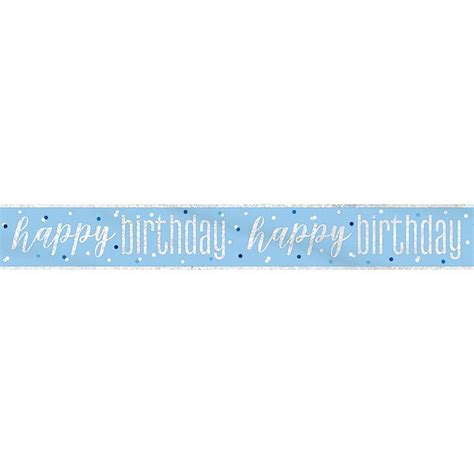 Blue & Silver Happy Birthday Banner