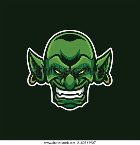 Green Goblin Head Mascot Illustration Stock Vector (Royalty Free ...