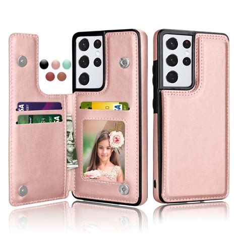 Cases for Galaxy S21 S21+ S21 Ultra 5G, Njjex Leather Flip Wallet Card ...