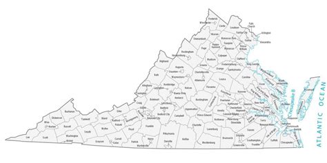 Virginia County Map and Independent Cities - GIS Geography