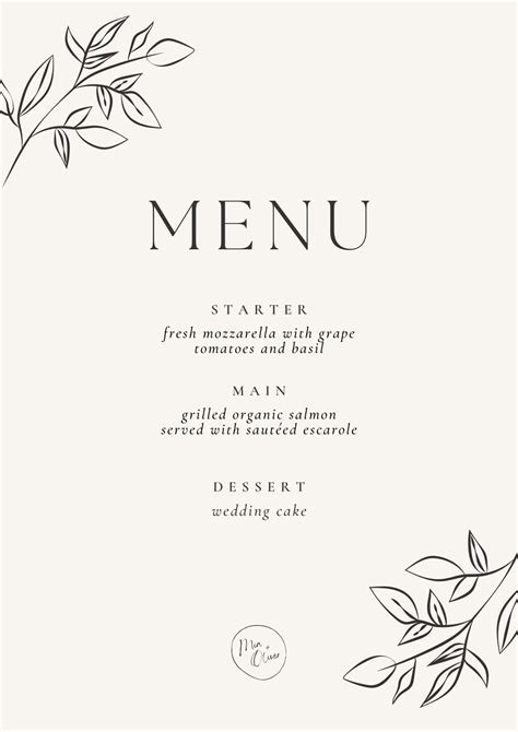 Blank Fancy Menu Template