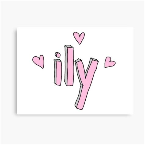 ""ily" Tumblr Saying Quote Thing" Canvas Print for Sale by shmurr ...