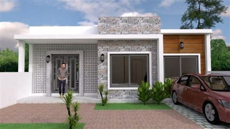 Modern Style Single Storey House With Two Bedrooms And Two Bathrooms ...