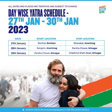 Bharat Jodo Yatra Schedule, Date, Time-table, Route Map Today ...