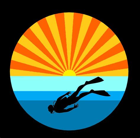 Scuba diving at sunset silloutte Digital Art by Kq - Fine Art America