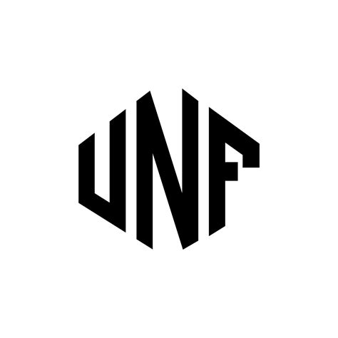 UNF letter logo design with polygon shape. UNF polygon and cube shape ...