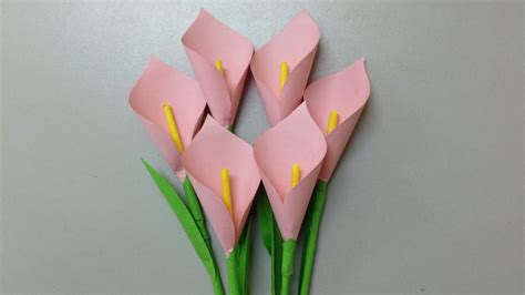 How to make calla lily paper flower | Easy origami flowers for ...