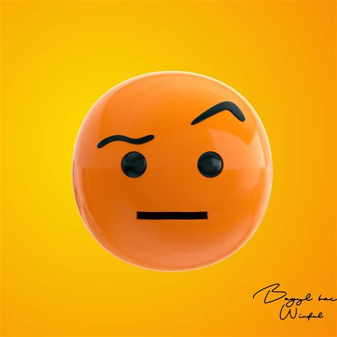 3D asset Emoji Face with Raised Eyebrow | CGTrader