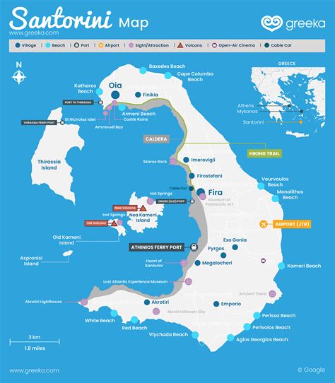 Where is Santorini? Map of Santorini, Greece | Greeka