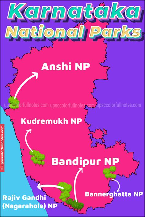 5 National Parks in Karnataka Map | Geography lessons, Geography map ...