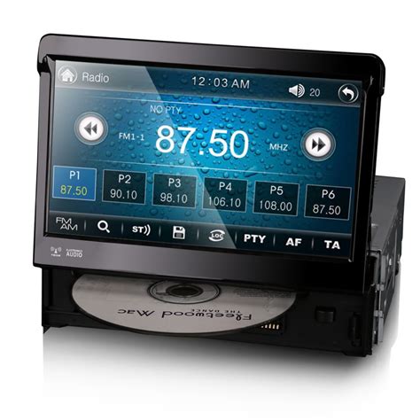 7" Single DIN DAB Radio Head Unit GPS Sat Nav Bluetooth Flip-Out CD DVD ...