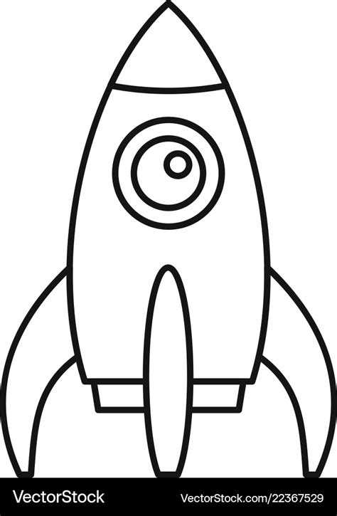 Space rocket icon outline style Royalty Free Vector Image